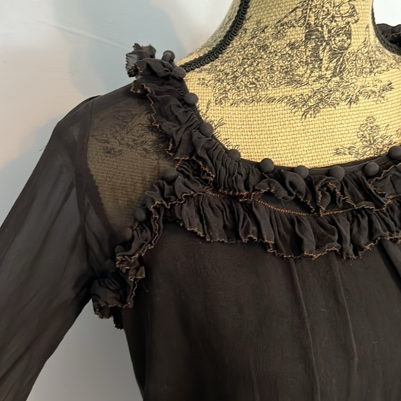 Anthropologie Leifsdottir Silk Ruffle Top - Picture 4 of 8